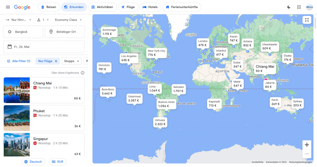 Google Flights Günstige Flüge suchen threelittlelions Perpetual Traveler Weltreise Reisetipps